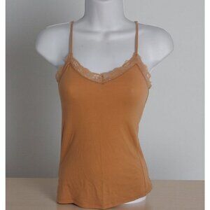 Wet Seal Y2K Cami Top Size S Lace Trim Orange Fairy Vintage Stretch